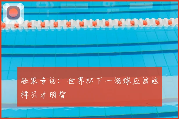 独家专访：世界杯下一场球应该这样买才明智